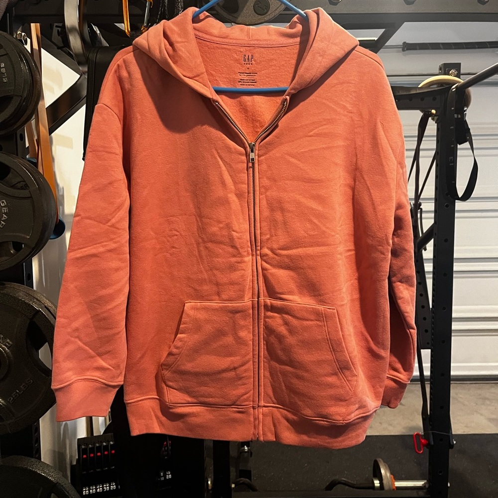 GAP Peach Zip-Up Hoodie with Secret Pocket